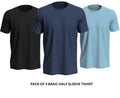 Pack of 3 Premium Half Sleeves Round Neck Plain Color T-Shirts for Men & Boys �Soft Comfortable Fabric (Size Medium)