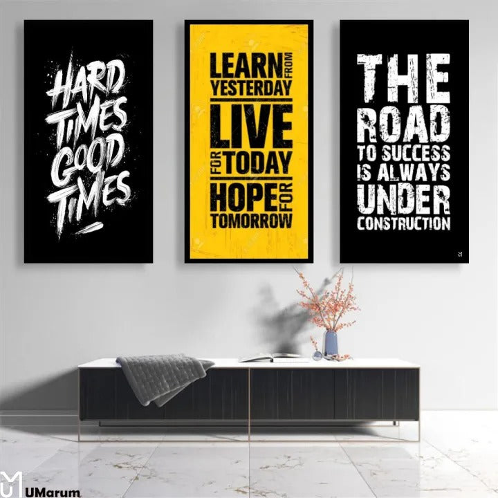 set Of 3 Motivational Quote Frames – photo 1