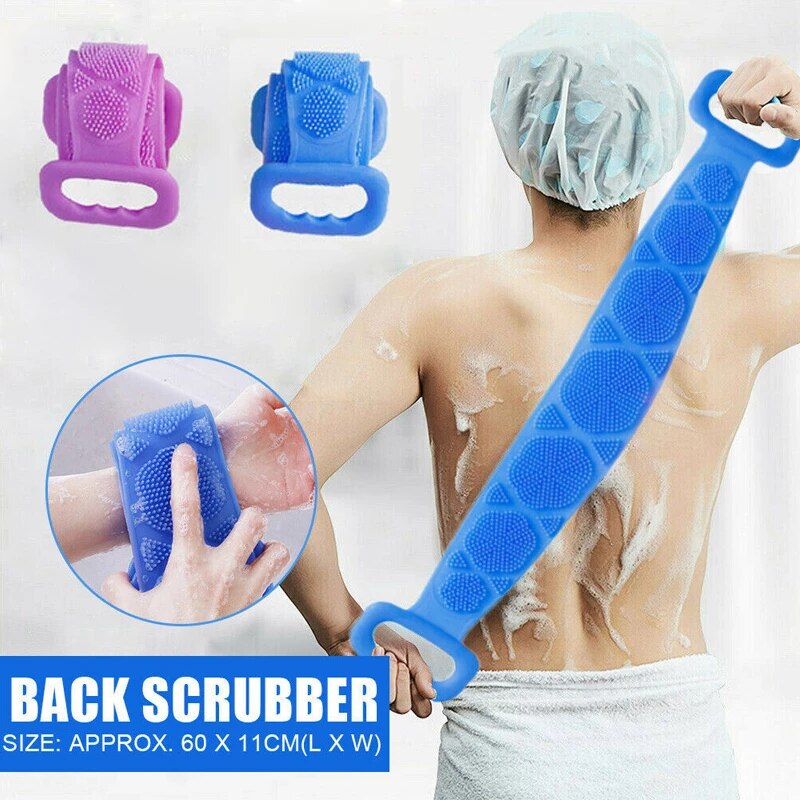 Single Side Bath Towel Scrubber ( Random Color ) | Silicone Scrubber