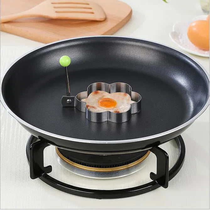 Pack of 4 New Mould Style Fried Egg Pancake Shaper   | Egg Shaper Kitchen Tools Star, Heart, Round, Flower Shaped Stainless Steel