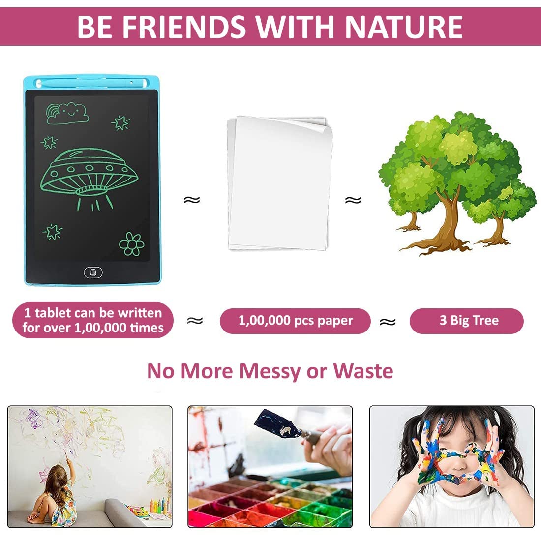 Hardbound LCD Writing Pad 8.5 inch LCD Tablet(random color )