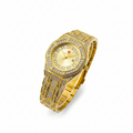 Luxury Gold Diamond-Studded Wrist Watch �Premium Designer Style Quartz Watch for Men & Women (Without Box)