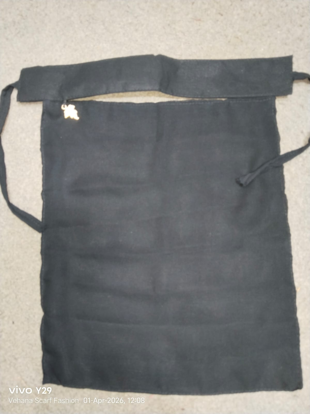 Black Chiffon Naqab with Buckle Latkan Style �Elegant Lightweight Face Cover