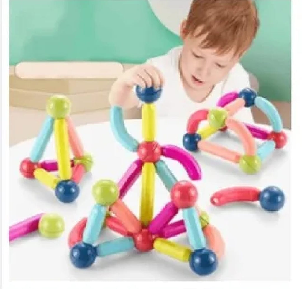 Magnetic Toys Building Blocks - 36 PCS Kids Magnet Balls and Rods Set Toddler STEM Sticks Toy Learning Educational Block Games Stacking Toys for Boy Girl Age 3+ Years Old Preschool