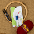 3D Embroidery Punch Needle Kit with 10 Inch Wooden Hoop, Jute Cloth (20x36 inch), Thread, Scissors & Tools �Complete Handcraft Embroidery Set (Maroon Yarn)