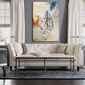 Allah Hu Akbar Canvas Wall Art Abstract Modern Arabic Calligraphy With Double Tape | 8x11 Inches