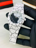 New Arrival Arabic Aura White Marble Edition Watch for Men & Women �Premium Quartz Analog Wrist Watch with Unique Marble Strap