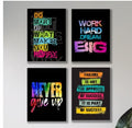 Classic Set of 4 Motivational Wall Art Wooden