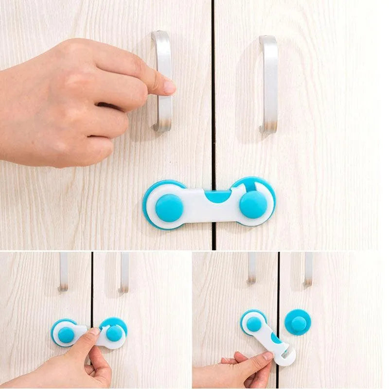 Child Safety Fridge Lock Blue ABS 3-Pack