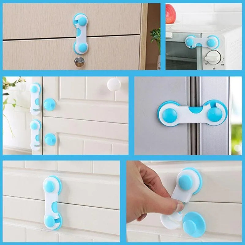 Child Safety Fridge Lock Blue ABS 3-Pack