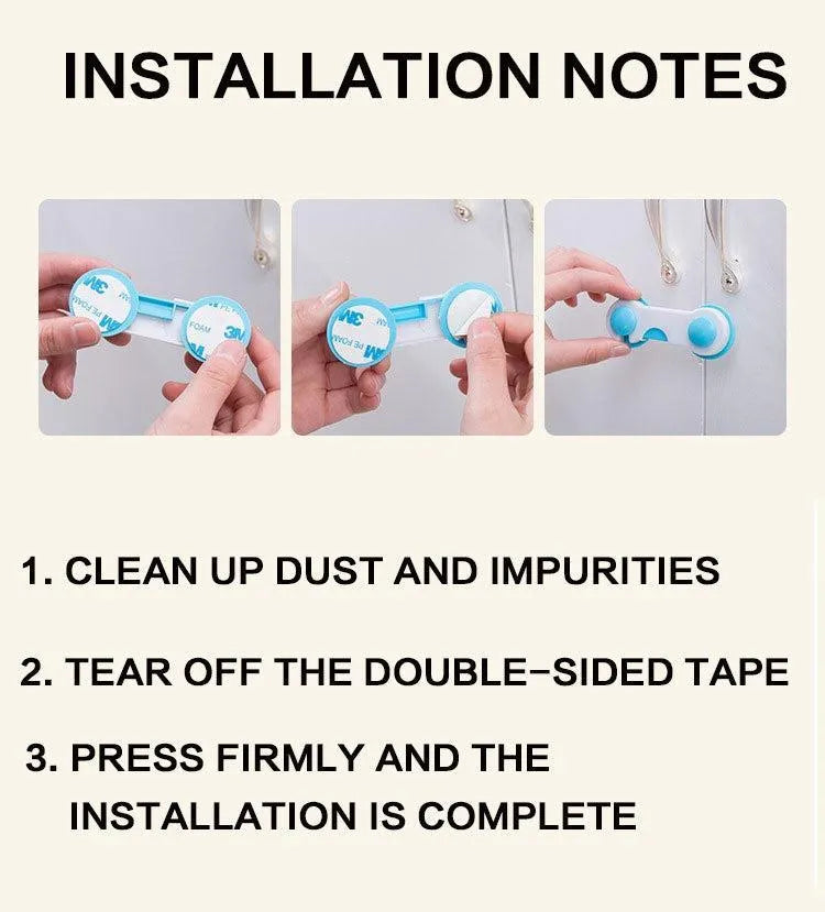 Child Safety Fridge Lock Blue ABS 3-Pack