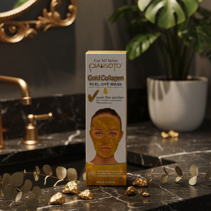 Qiansoto Gold Collagen Peel-Off Facial Mask �Anti-Aging & Skin Brightening Treatment (100ml)