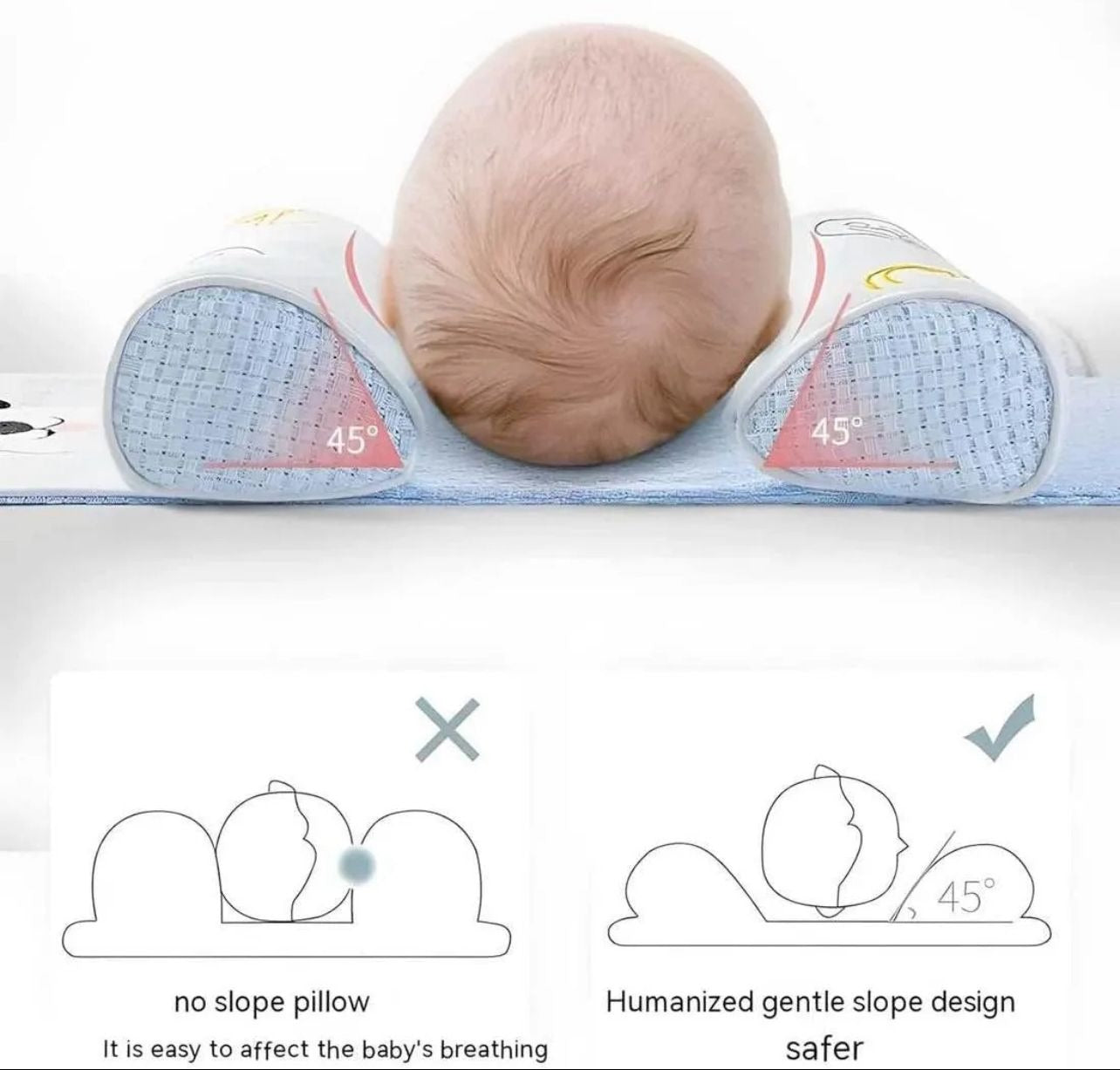 Adjustable Baby Sleeping Support Pillow Anti Roll Cushion And Neck Protection Infant Sleep Positioner | Random Colour