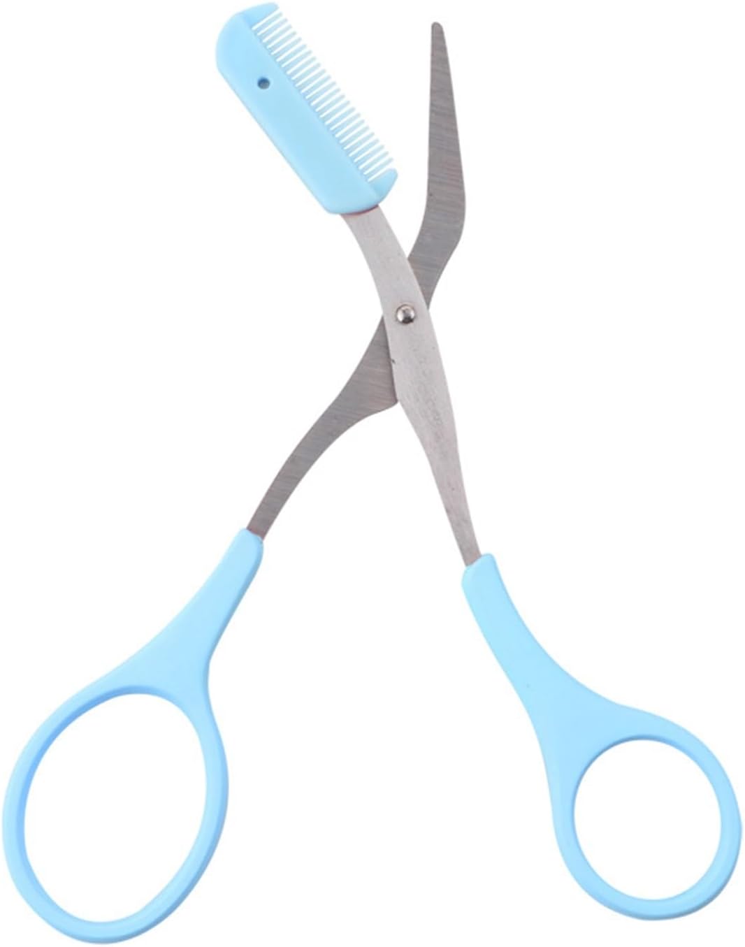 Scissors Eyebrow Trimmer Scissors Comb Stainless Steel Brow Hair Scissors Clips Shaping Grooming Trimmer Makeup Accessories(random color)