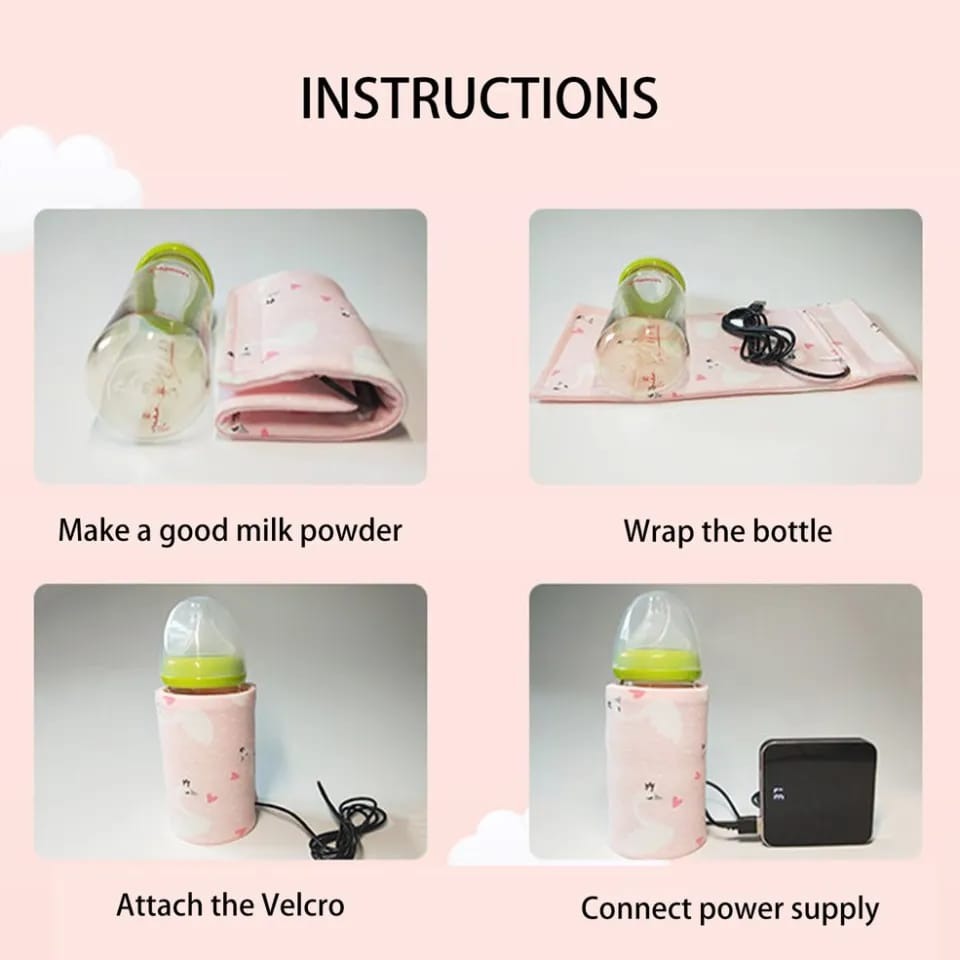 Portable USB Feeder Warmer Pouch | 42?C Constant Heating | Easy-to-Carry | Random Design