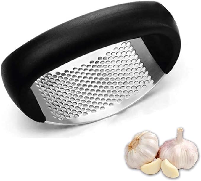 Garlic Press Rocker - Stainless Steel Garlic Press, Versatile Garlic Crusher, Easy to Use and Store Garlic Mincer �Effortless Cleanup and Dish Safe Garlic Grater(random color)