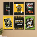 6 PC Motivating Wall Art Cardboard Phototiles Durable Elegant Stylish Inspiring And Creative Decorative Home And Office Collection - 8*11