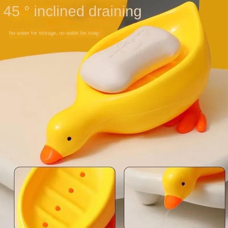 1 Pc Duck Soap Holder, Cute Soap Drying Rack, Kitchen Bathroom Shelf Floor Type Soap Holder, Portable Countertop Soap Organizer, Soap Case for Shower Bathroom Kitchen (random color)