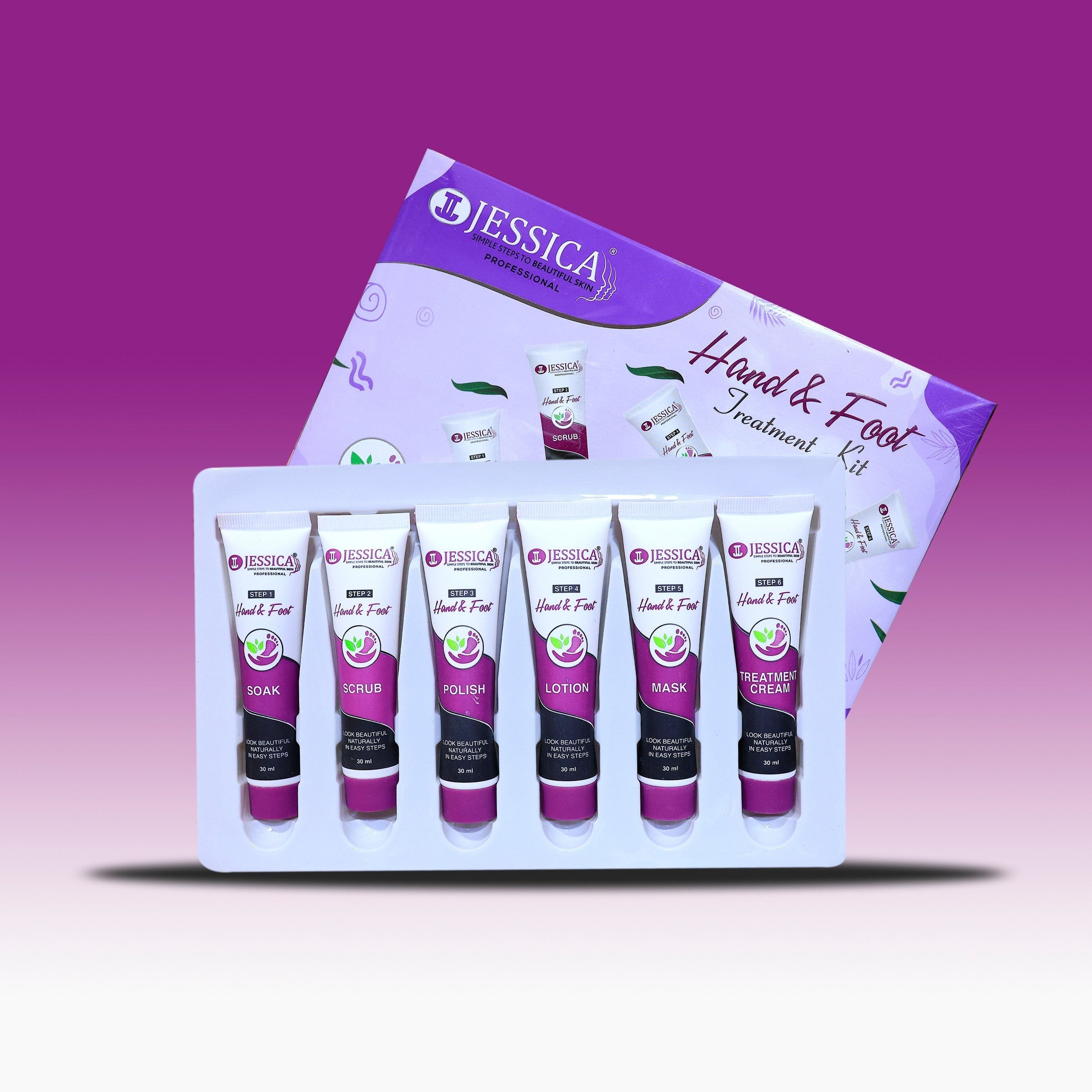 Jessica Hand & Foot Treatment Kit �30ml Each Tube | Complete 6-Step Professional Care Set