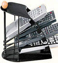 Remote Holder Stand Durable Wooden Sticky Tile Design For Organized Storage