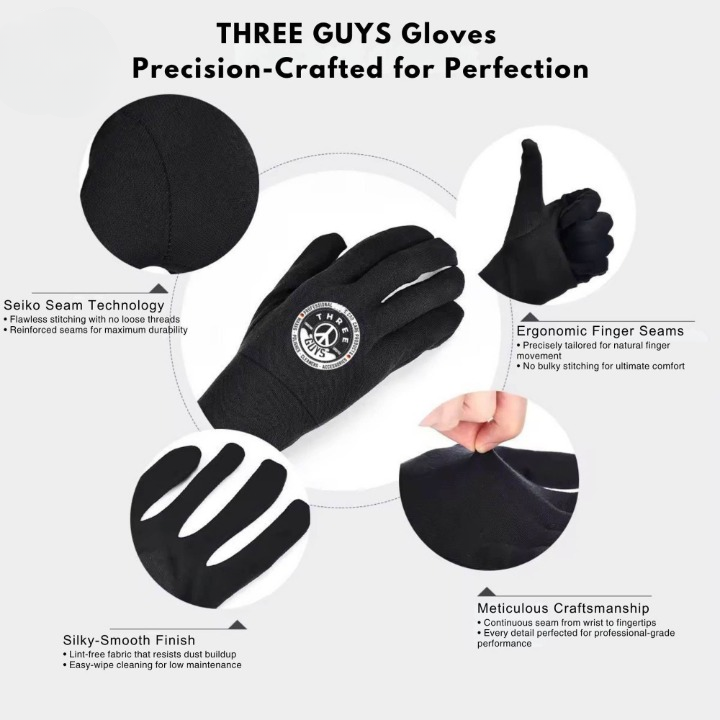 THREE GUYS High-Elasticity Multi-Purpose Gloves �Perfect for Mechanical Work, Car Detailing, Bike Riding, and More