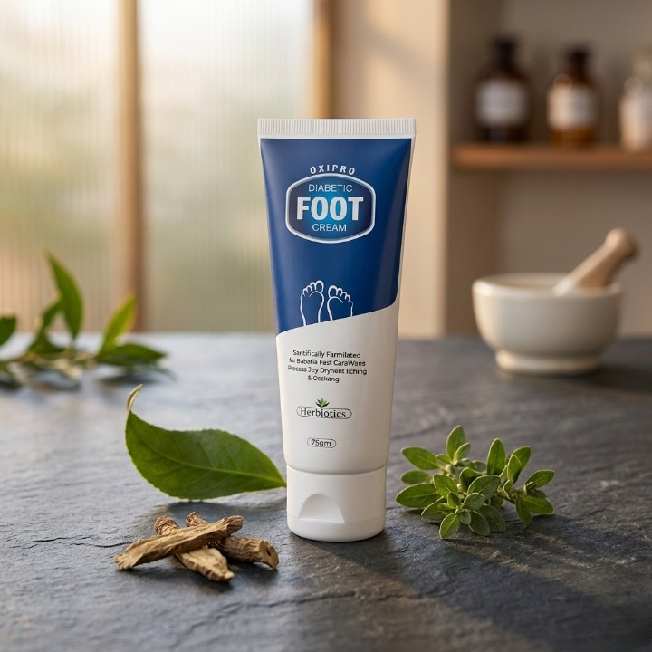 Herbiotics Oxipro Diabetic Foot Cream | Intensive Healing for Dry, Cracked & Itching Feet | Scientific Formula for Daily Foot Care | 75g