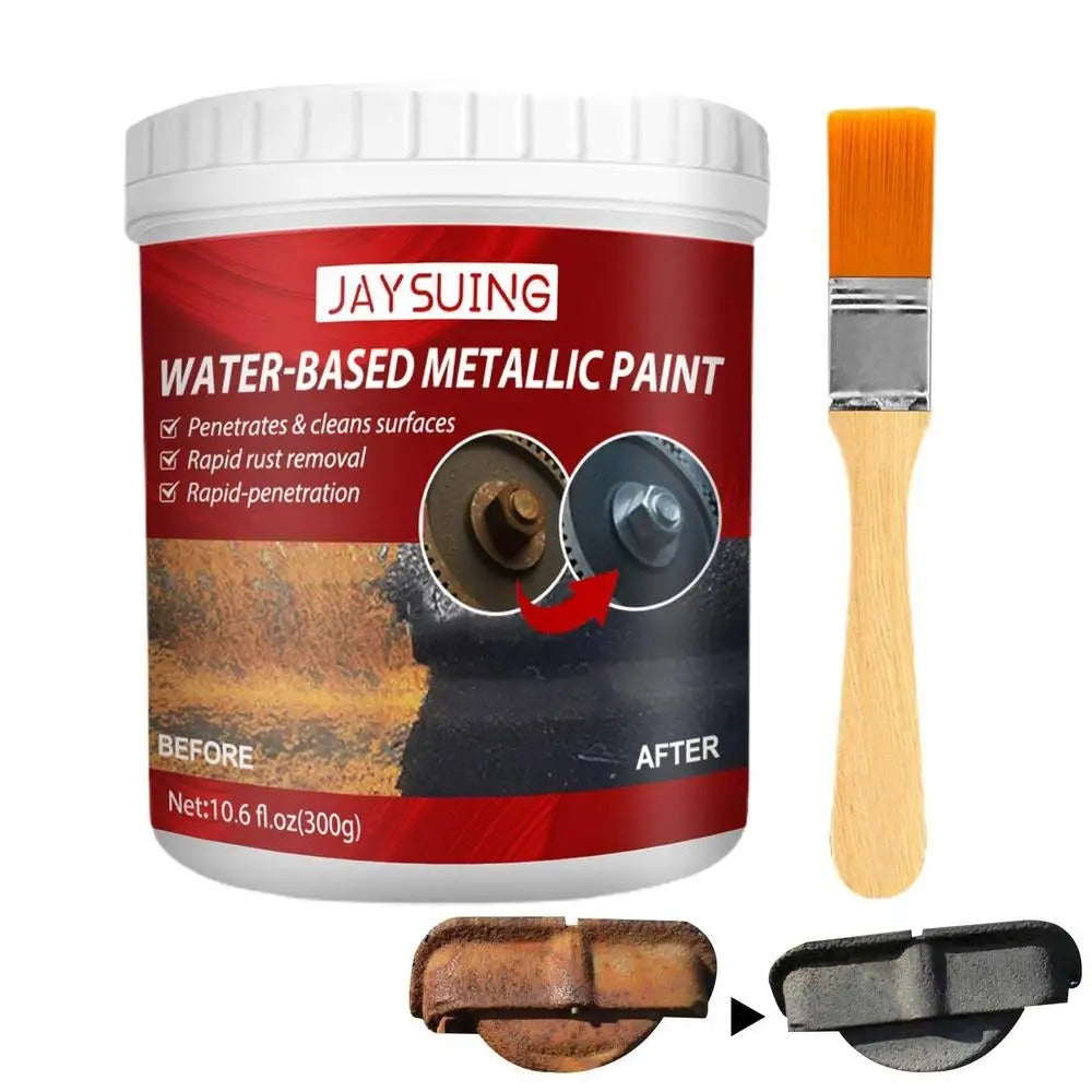 Rust Paint Metallic Paint Anti Rust Protection Coating For Removing Rust From Metal - Random Color (With Brush 300gm)