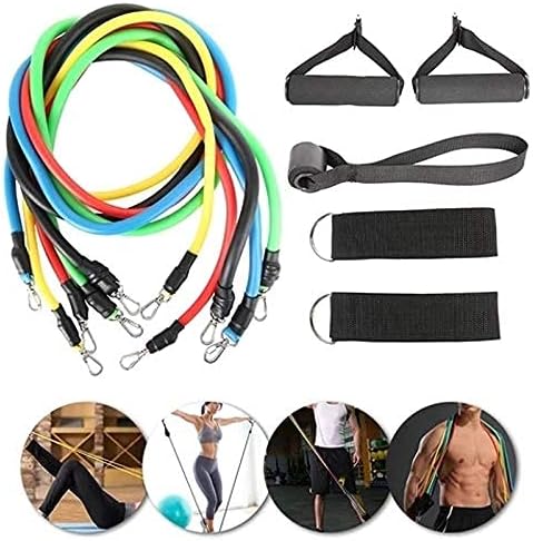 High Quality Portable Resistance Bands With Handles, Resistance Tubes &amp; Workout Bands Exercise Band Elastic Pull Rope 11 Pcs Set