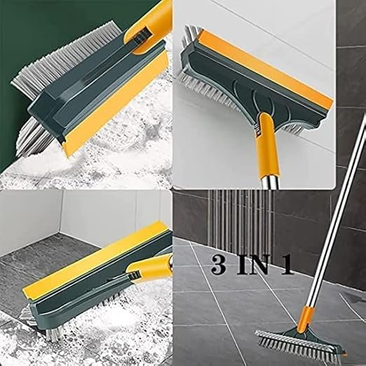 2 in 1 Floor Cleaning Brush Bathroom Tile Windows Floor Cleaning Brush with 120? Rotatable Head - Multipurpose Bathroom Floor Cleaning Brush - Floor Brush Scrubber - Without Box | Floor Cleaning Brush