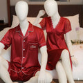 Couple Night Suit / Sleepwear Set �Stylish Nightdress & Pajama Shorts | SKU DC-C003 | Maroon (3 Pcs)