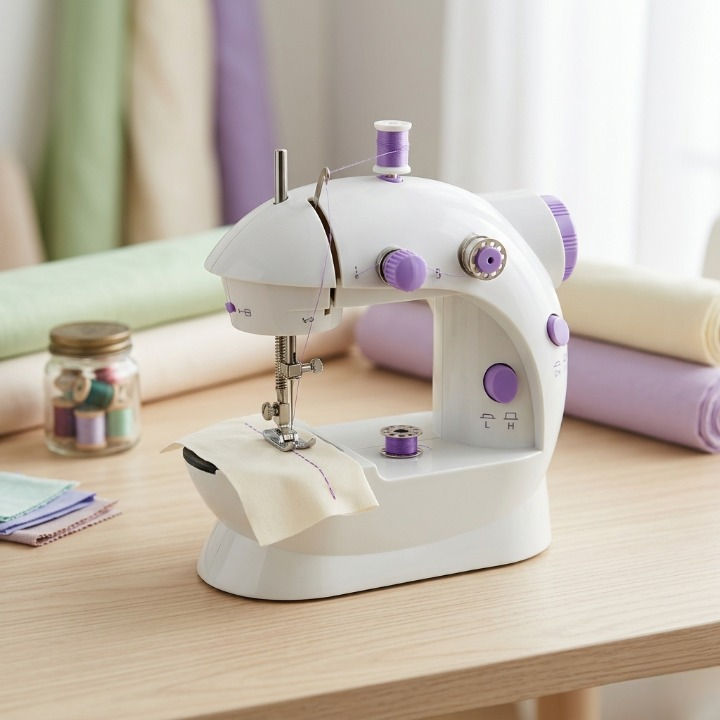 SM-202A Electric Mini Sewing Machine �Double Threads & Two Speed Control for Home & Travel
