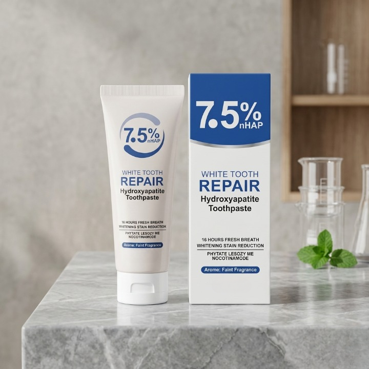 7.5% nHAP White Tooth Repair Toothpaste �Hydroxyapatite Enamel Strengthening & Whitening Formula (120g)