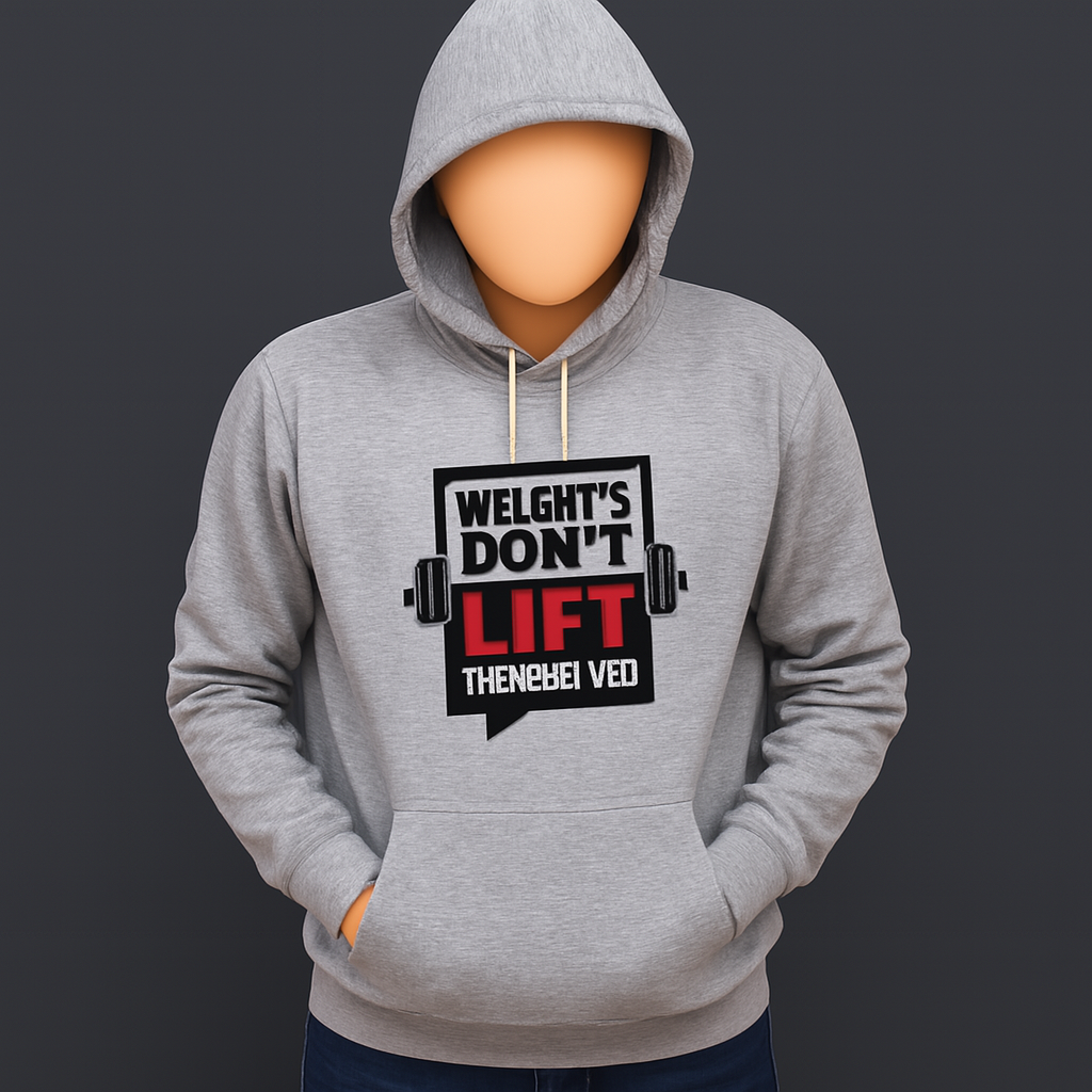New Summer Collection Full Grey Hoodie Weight Don't Lift Printed For Men And Boys (Medium)