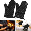 Premium Heat Resistant Oven Mitts 2Pcs Extra Long Kitchen Gloves For Baking Cooking BBQ And Grilling Durable Cotton (Random Colour And Design )