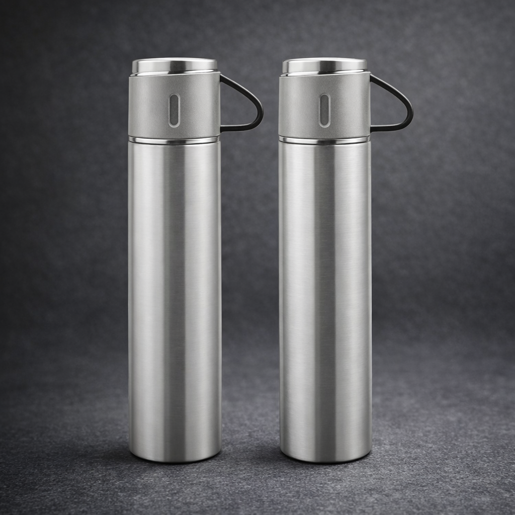Gradient Insulated Sports Water Bottle �Leak-Proof Flask with Motivational Time Markings - 500ml (Random Color)