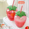 Strawberry Straw Water Bottle (Cute/Kawaii Design)