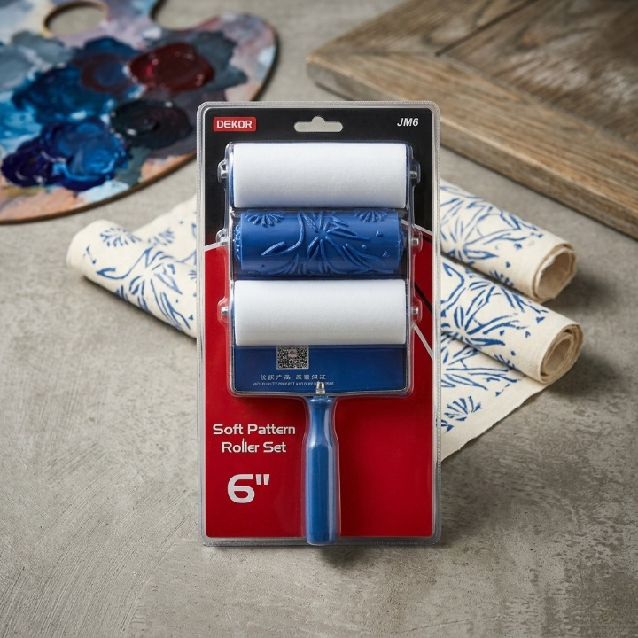 Roller Pattern Set �Paint Roller with Textured Design for Wall Decoration (6 Inch)