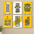 6 PC Fitness Quote Wall Decor Cardboard Phototiles Durable Stylish Energetic Inspiring And Unique Decorative Gym And Home Art - 8*11