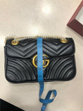Luxury Gucci Matelass�Crossbody Bag (10 ? 7 Inches) �Stylish Black Chevron Shoulder Purse | Elegant Designer Handbag for Women (With Box)