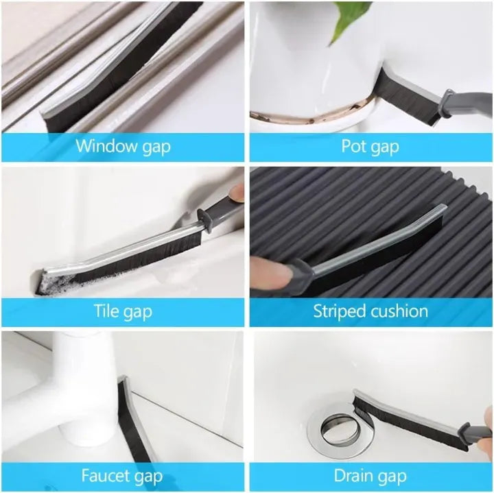 2 PCS Hard Bristle Crevice Cleaning Brush | Multi-Purpose Gap Cleaning Tool for Kitchen, Bathroom, Tiles & Window Tracks