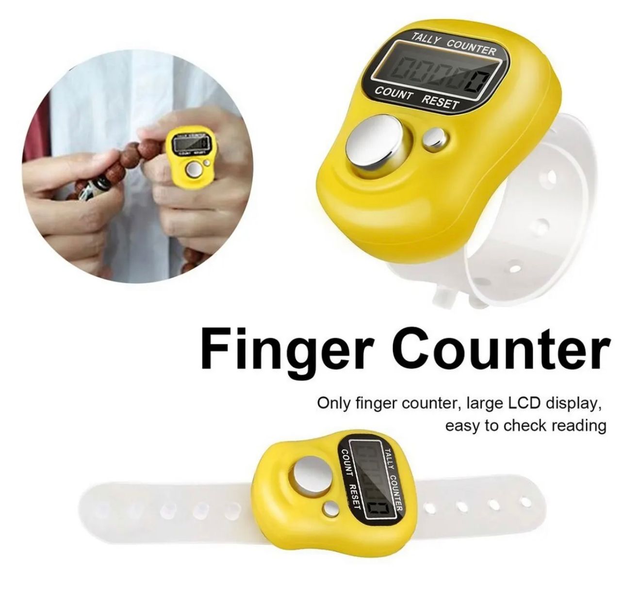Digital Tasbeeh Counter - Mini Hand Ring Finger | Electronic Tool for Prayer Counting and Meditation(random color )