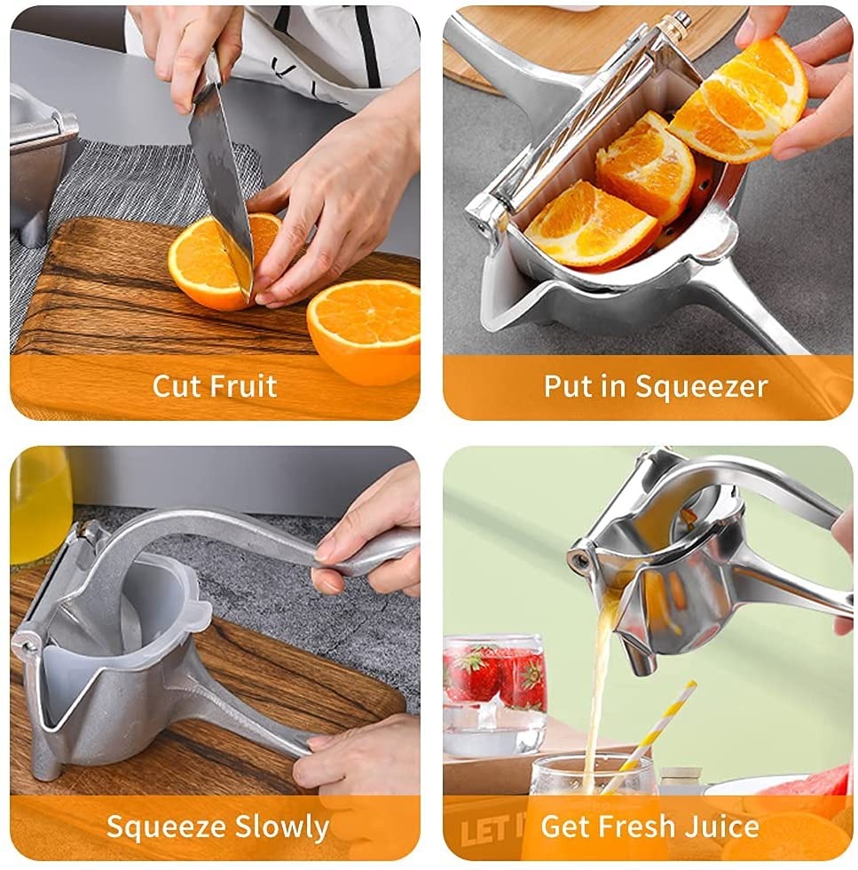 Stainless Steel Lemon Orange Clip Handheld Fruit Juicer | Durable Manual Portable Juicer | Kitchen & Baby Fruit Squeezer