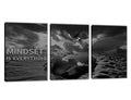 set of 3 Motivational sticky canvas frames for wall decore / sticky phototiles for office and home workplace