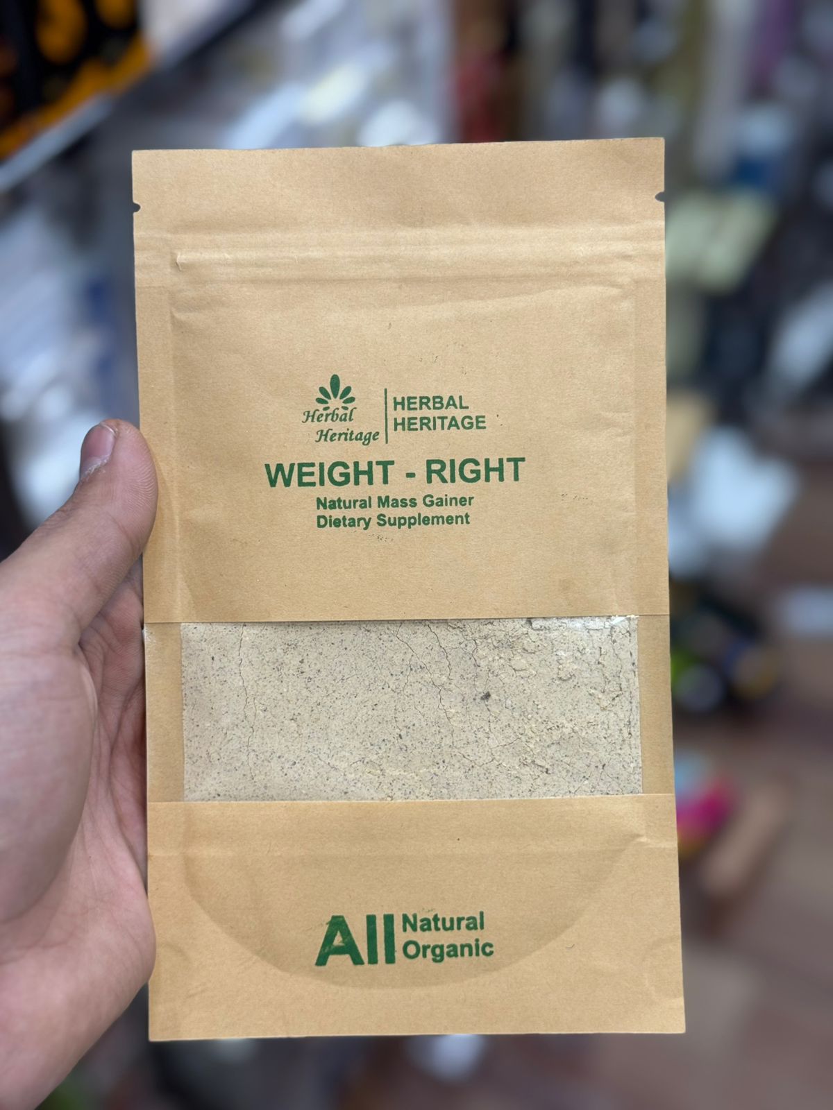 Herbal Heritage WEIGHT-RIGHT Natural Mass Gainer �Organic Dietary Supplement for Healthy Weight Gain (100g)