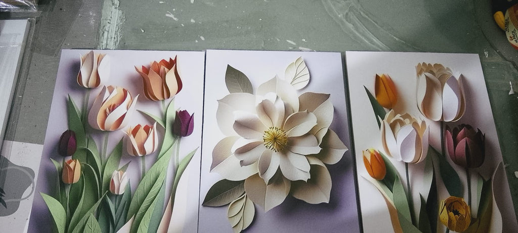 Modern 3D Effect Floral Wall Art Frames