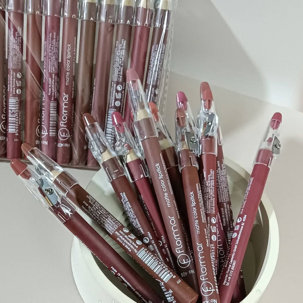 Flormar Waterproof Lip Pencil Set Of 12 �Long Lasting, High Quality Lip Liners In Assorted Shades