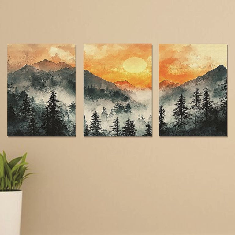 Set of 3 Premium Wall Art Photo Tiles �Modern Home Decor Sets 8x11