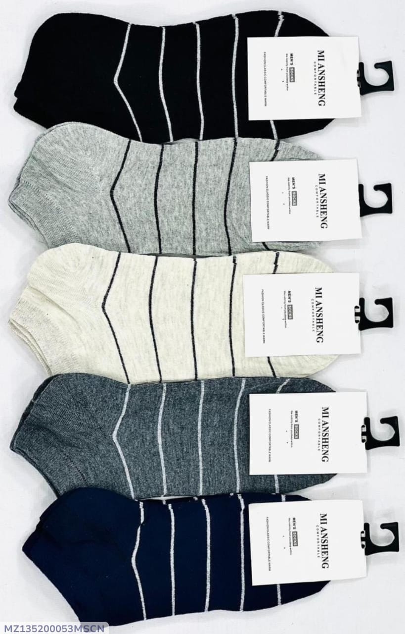Pack Of 2 Pair Anklet Socks For Men �Soft, Breathable, And Stretchable Low-Cut Socks For Daily Comfort And Style (Random Design)