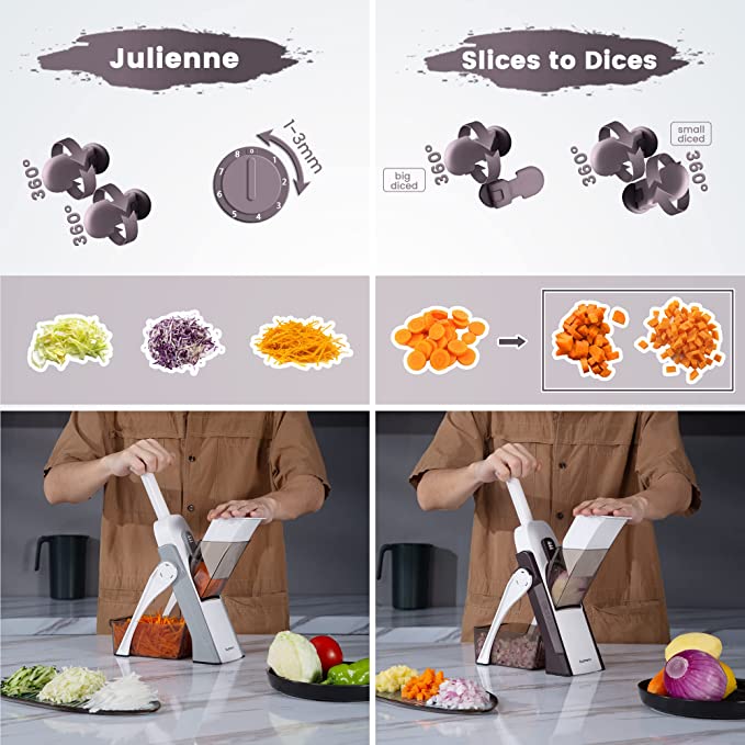 Mandoline Food Slicer Vegetable Cutter, Safe Food – photo 3