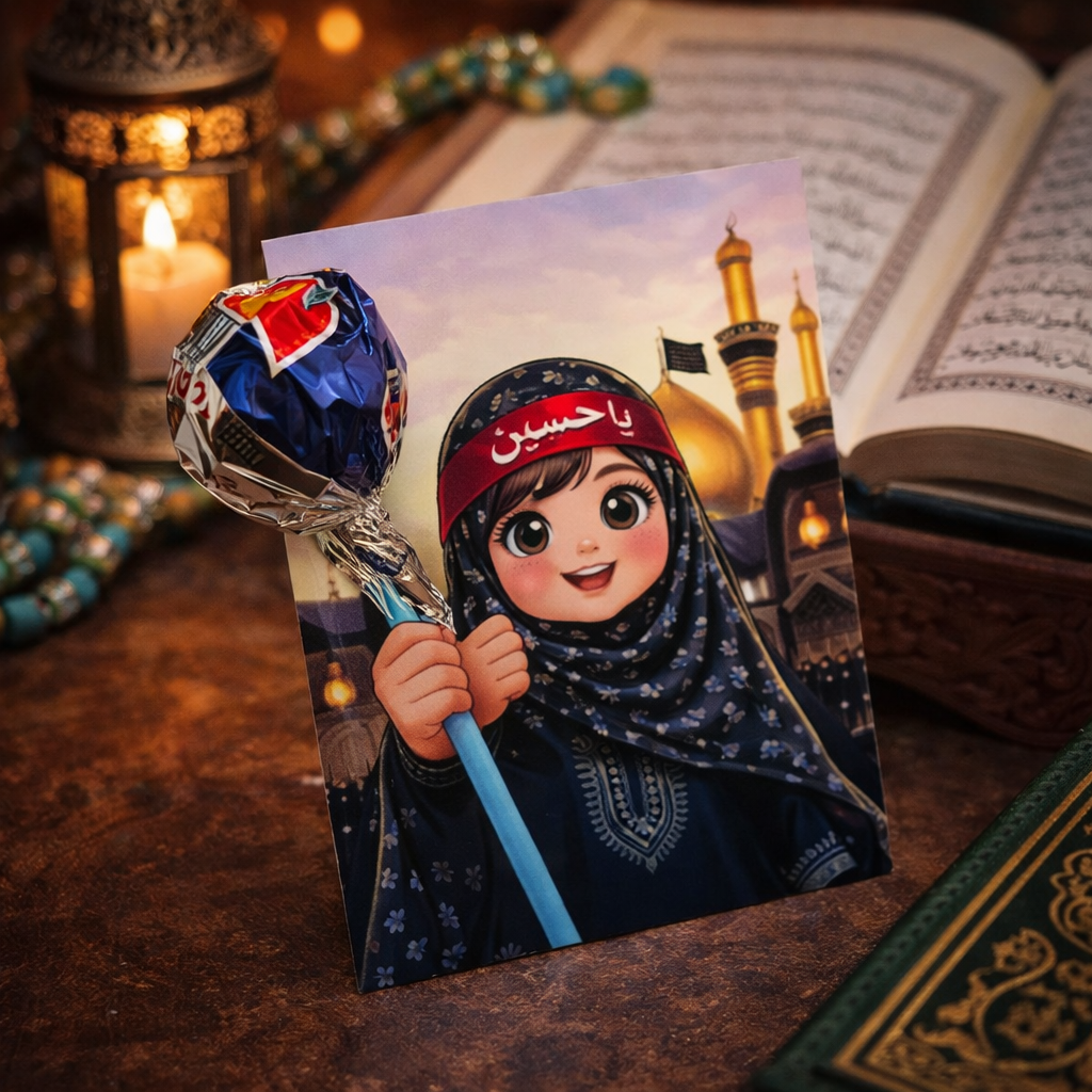 Muharram Niyaz Lollipop Gift Card Pack �Islamic Goody Bag Giveaways for Kids - Pack of 12